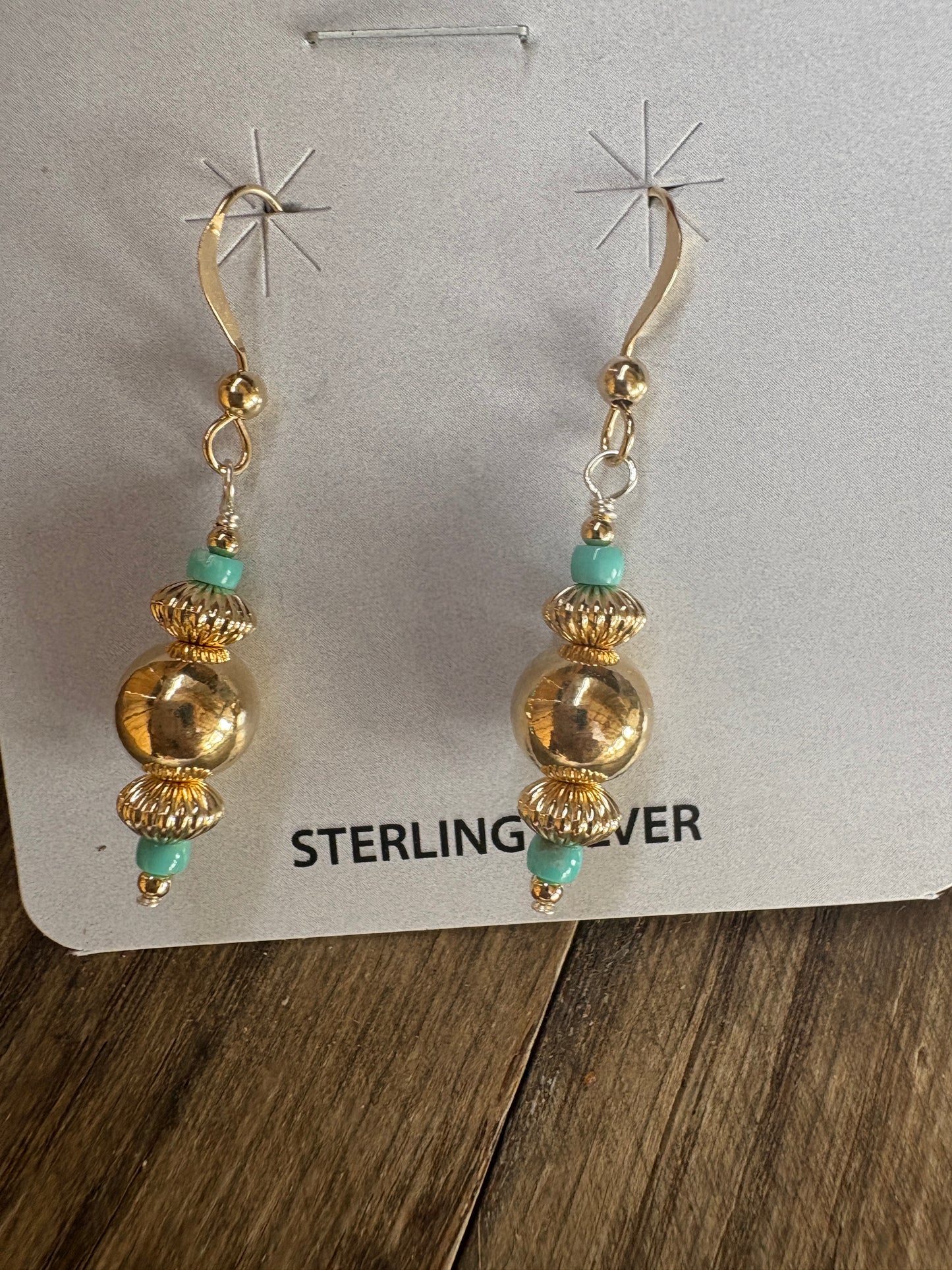Authentic Turquoise & Gold Earrings
