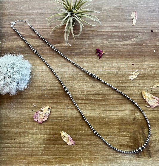 28 inch  Sterling silver pearls graduated necklace