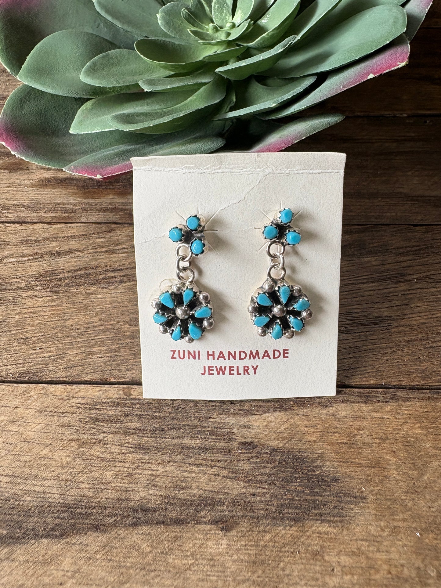 Zuni dangle cluster earrings