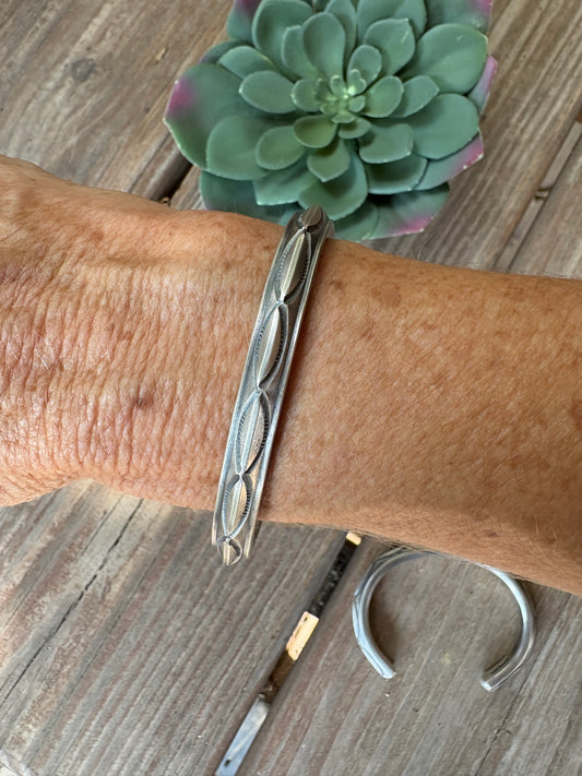 Silver stamped Navajo made heavy duty cuff