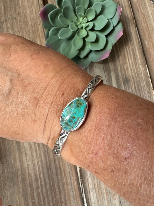 Navajo-Made Sonoran Gold Turquoise Cuff