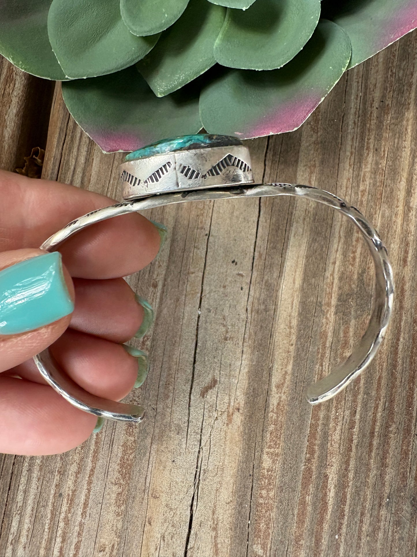 Navajo-Made Sonoran Gold Turquoise Cuff
