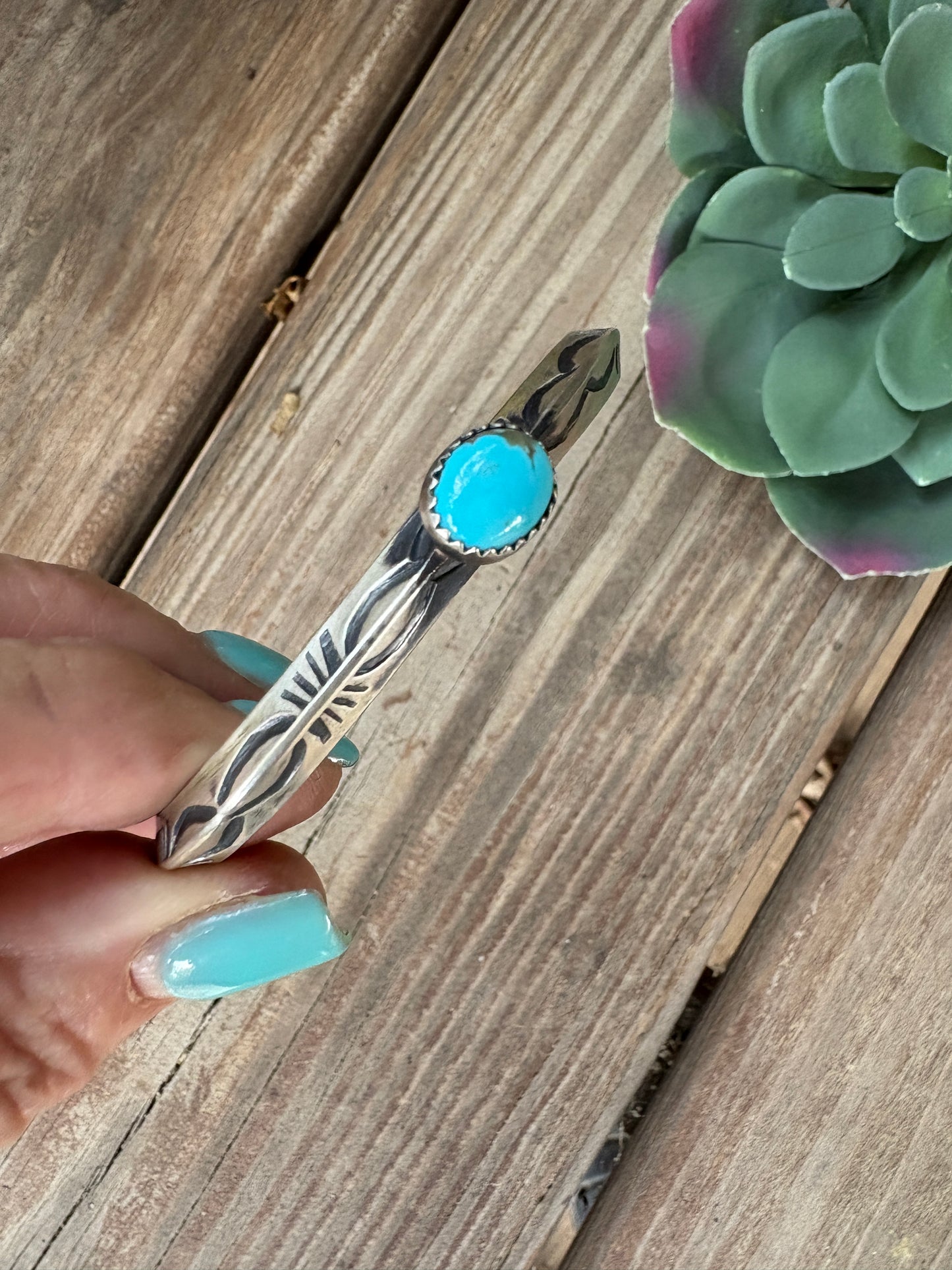 Turquoise Cuff Bracelet – Sterling Silver