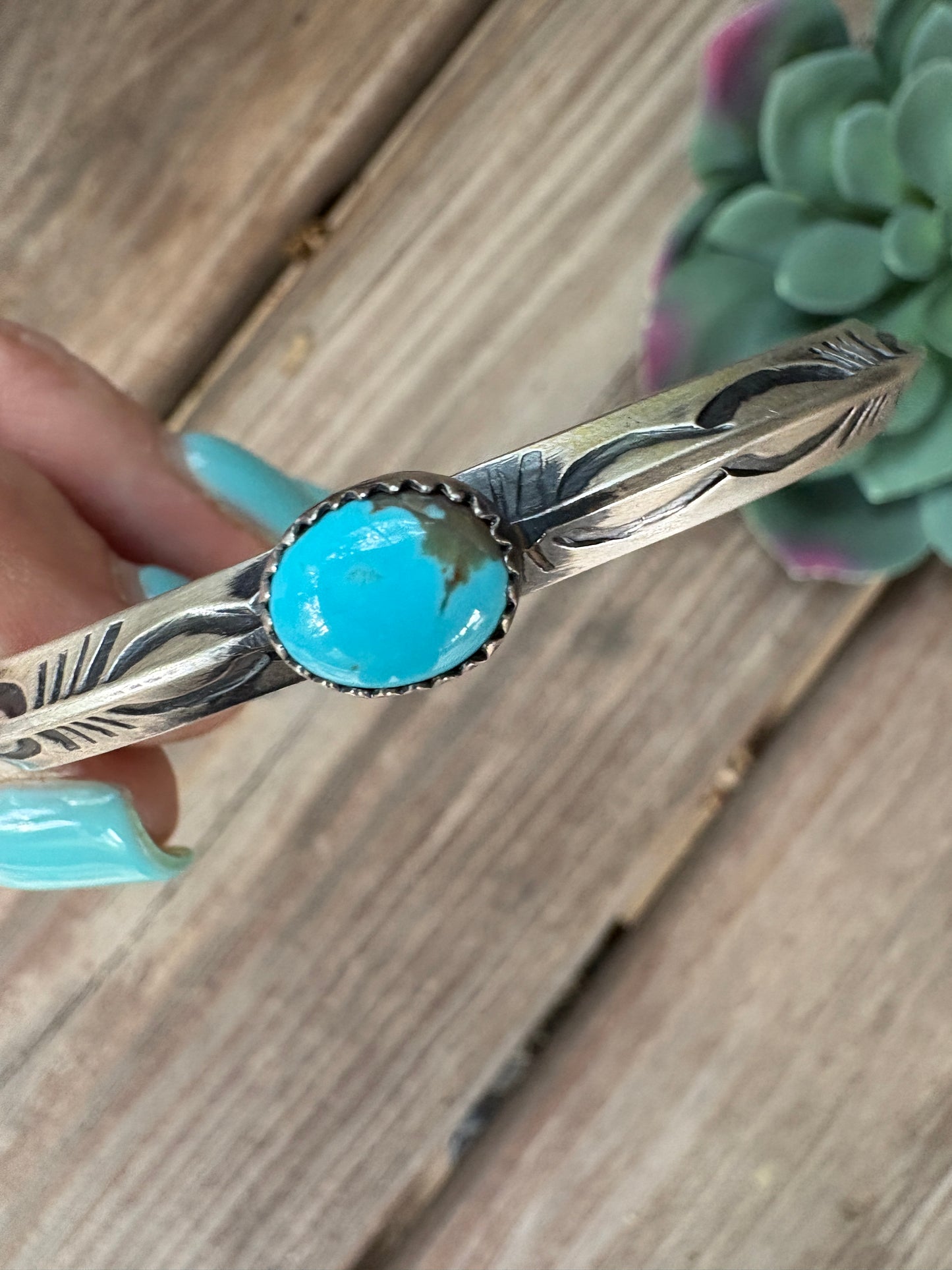Turquoise Cuff Bracelet – Sterling Silver