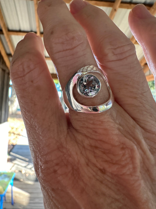 Blue Topaz Contemporary Ring