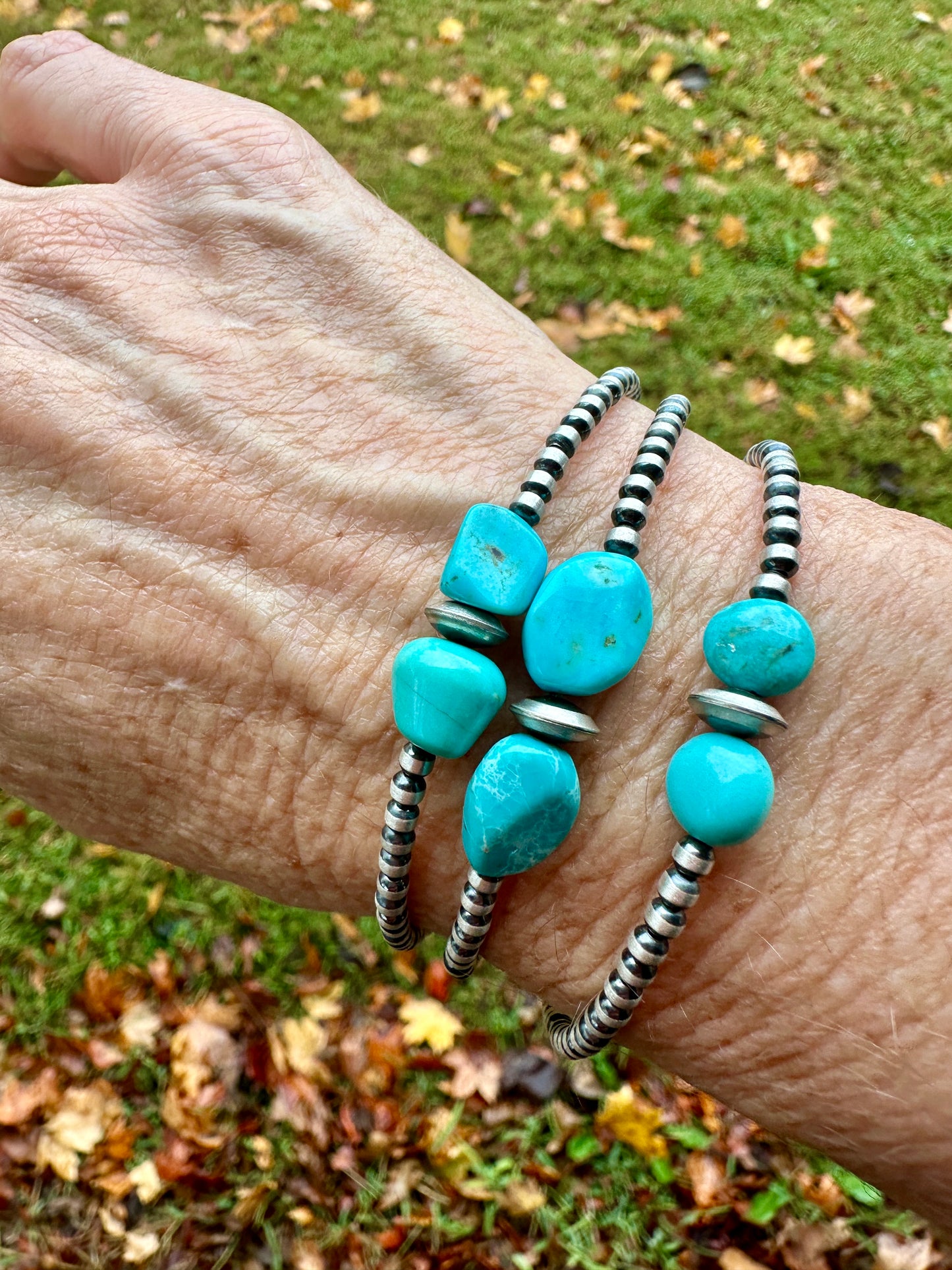 Sterling Silver Tyrone Turquoise Bracelet