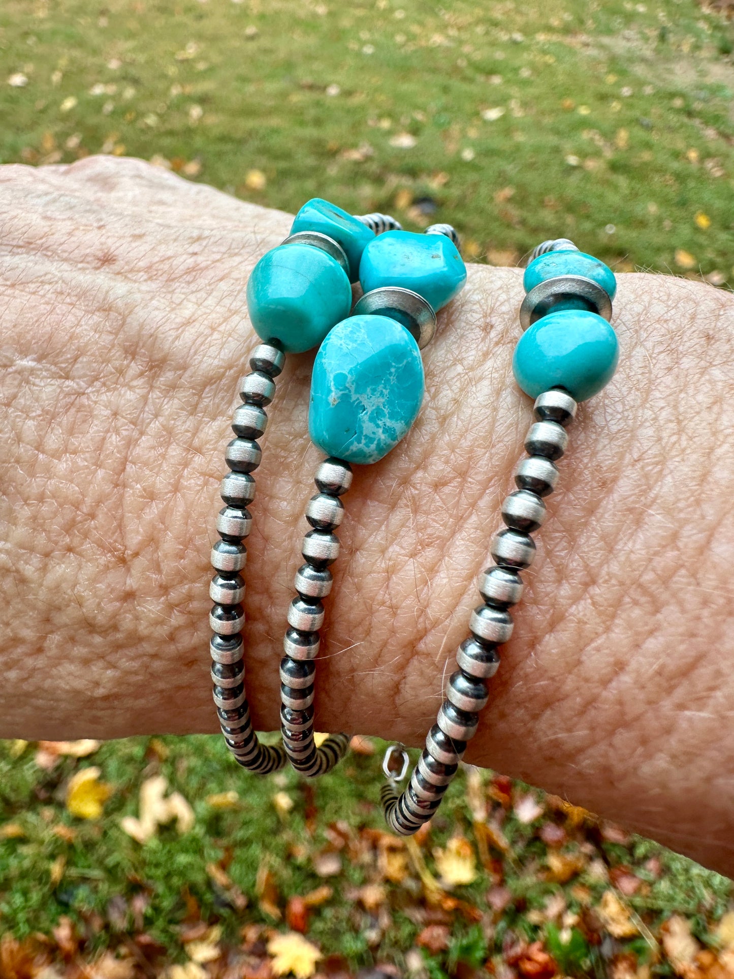 Sterling Silver Tyrone Turquoise Bracelet