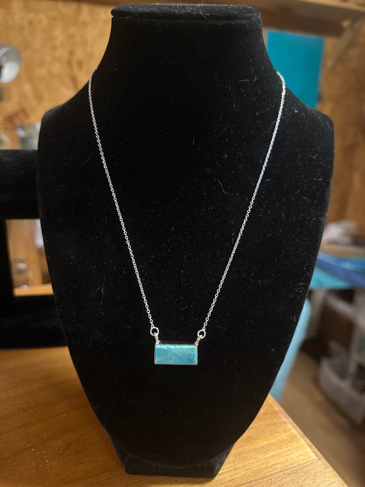 Sterling Silver Kingman Turquoise Necklace