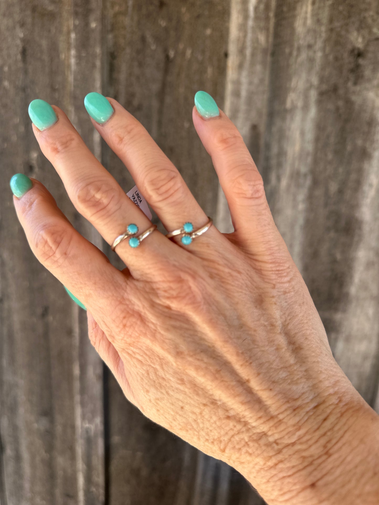 Dainty Kingman Turquoise Adjustable Ring Navajo
