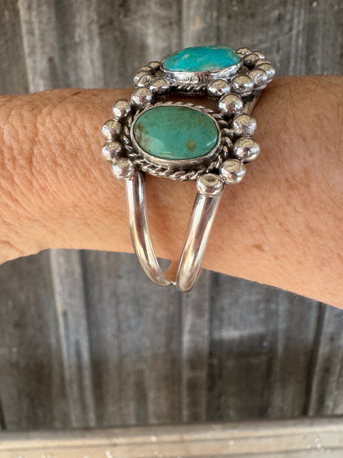 Three Stone Mona Lisa Turquoise Bracelet