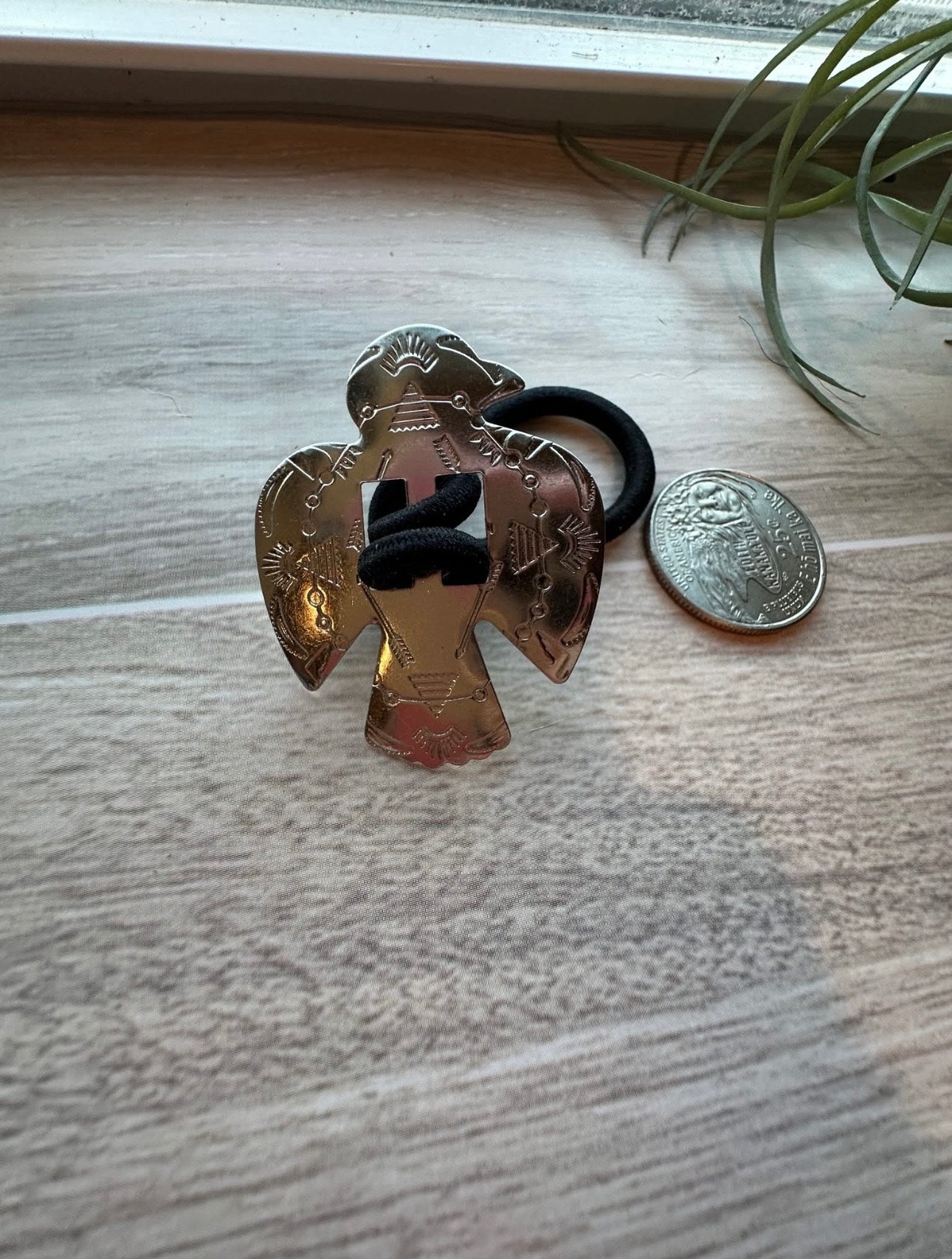 Thunderbird Hair Tie-Silver Plated