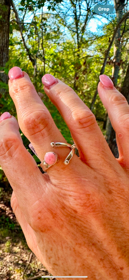 Pink Conch Adjustable Rings