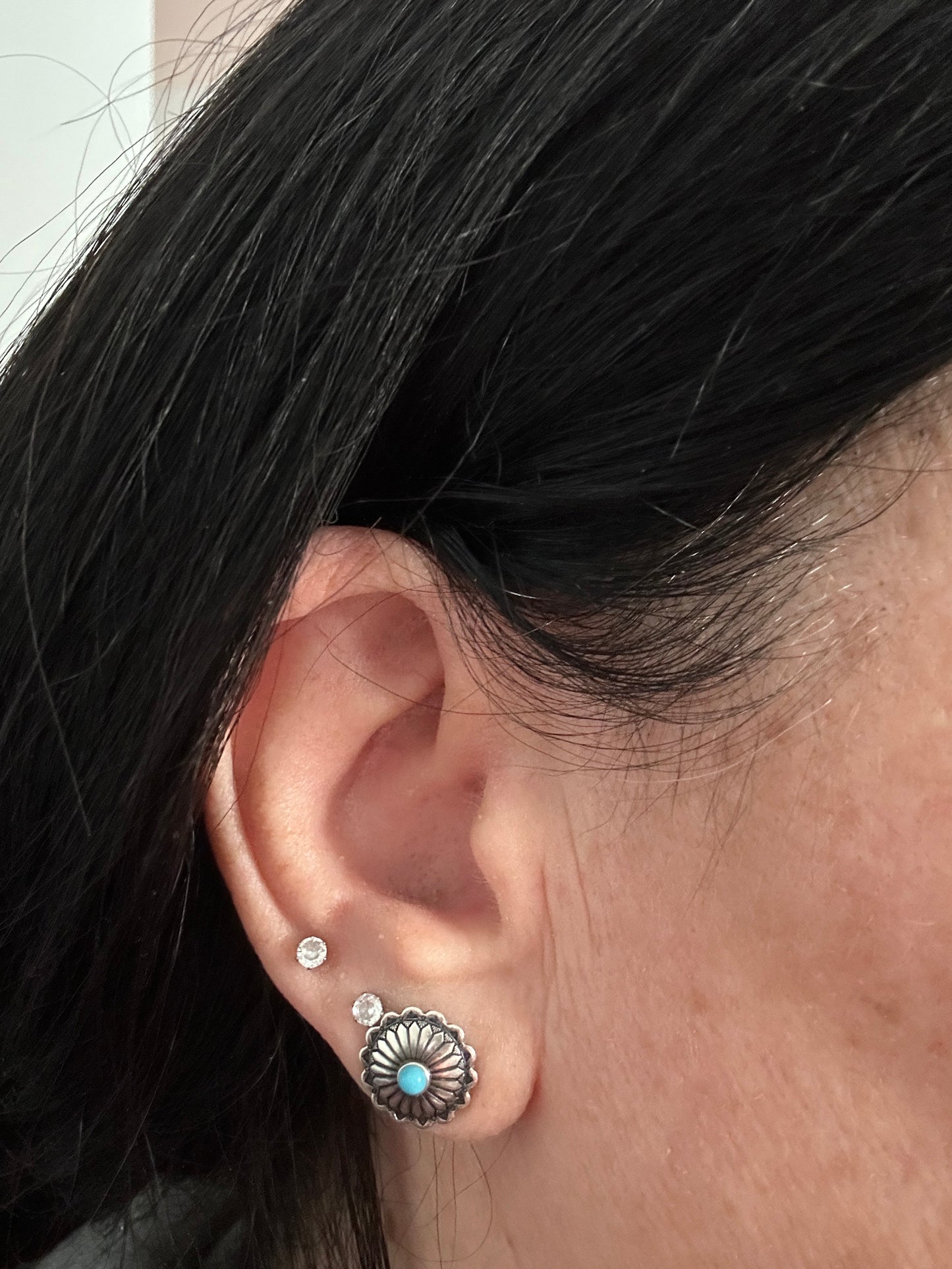 Sterling Silver Kingman Turquoise Earrings