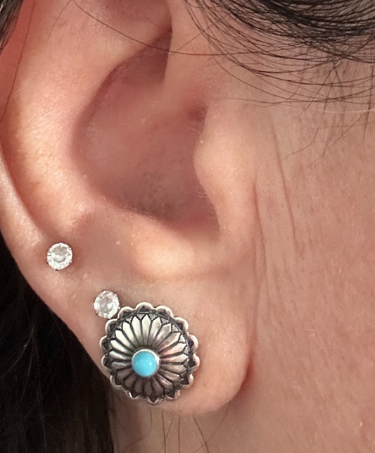 Sterling Silver Kingman Turquoise Earrings