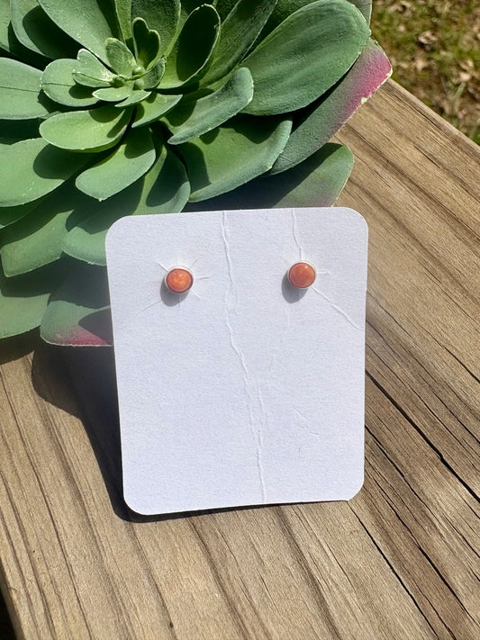Orange Sterling Silver Stud Earrings