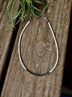 3 MM Sterling Silver Pearls on white 3 mm Authentic Magnesite Choker