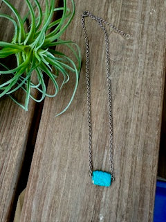 16 inch long necklace and turquoise Variscite