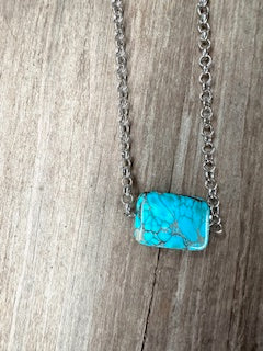 16 inch long necklace and turquoise Variscite