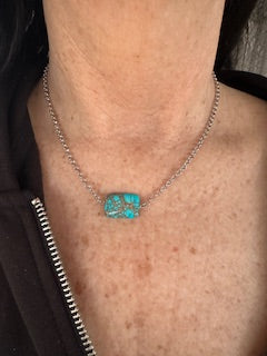 16 inch long necklace and turquoise Variscite