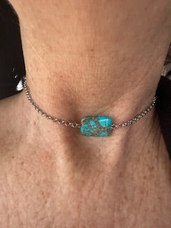 16 inch long necklace and turquoise Variscite