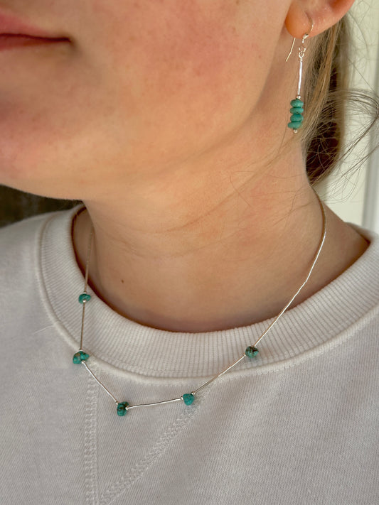 Liquid sterling Turquoise Necklace