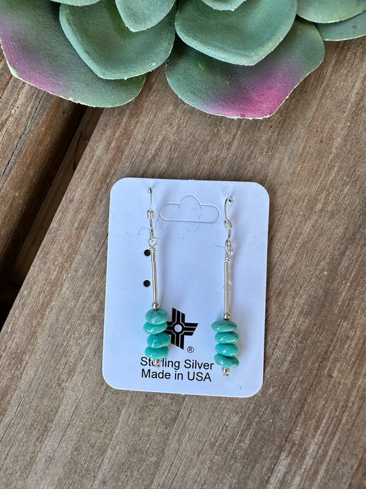Turquoise nugget dainty earrings