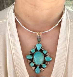 Large Navajo Kingman pendant