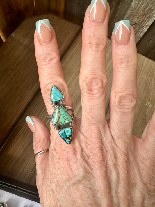 Hubei Turquoise Adjustable Ring