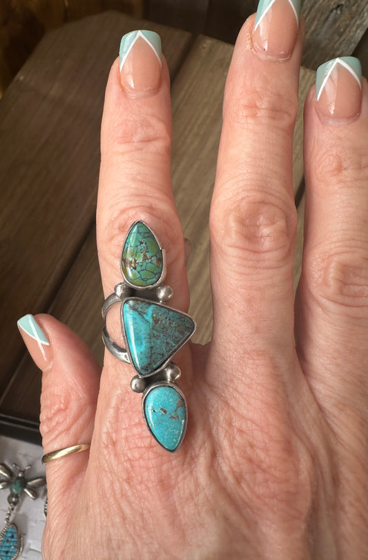 Hubei Turquoise Adjustable Ring