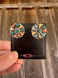T. Williams Cluster Earrings Spiny Orange