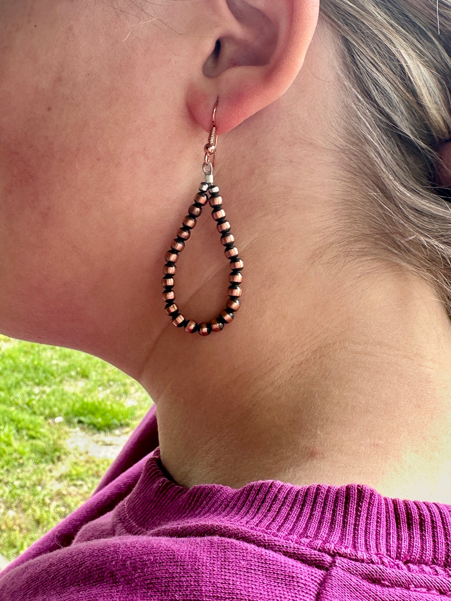 Copper and Sterling Silver Earrings