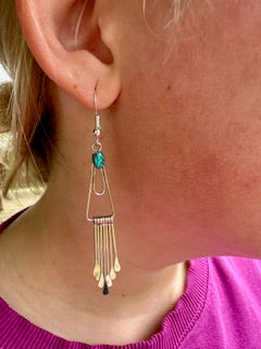 Sterling Silver Turquoise Chandlier Earrings