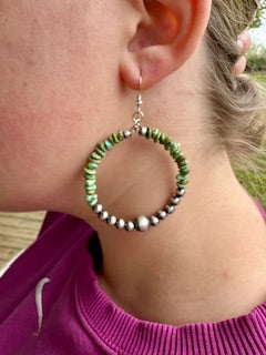 Turquoise Sterling Silver Hoops