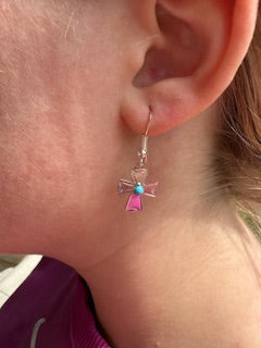 Cross Sterling Silver Dangle Earrings