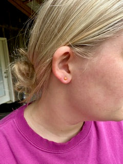 Orange Sterling Silver Stud Earrings