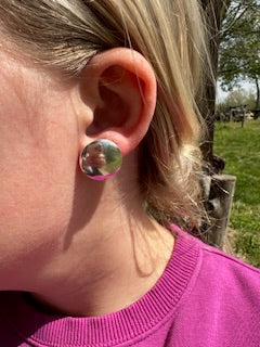 Sterling Silver Big Round Earrings