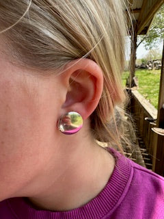 Sterling Silver Big Round Earrings