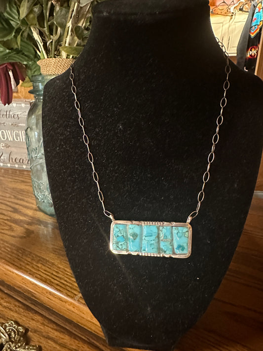 Brandon Et Handmade Kingman Turquoise Necklace