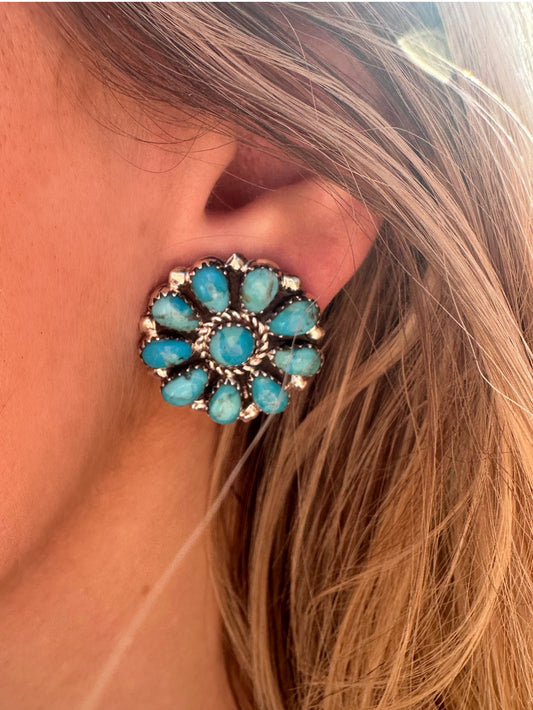Tee Wms Cluster Earrings Blue