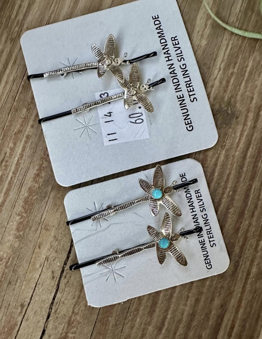 Sterling Silver Dragonfly Hair Pieces