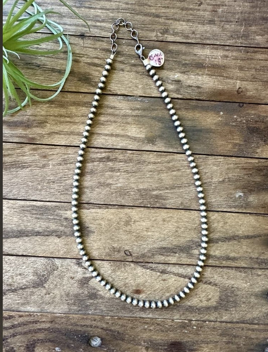 8 mm 18 inch Sterling Silver Necklace