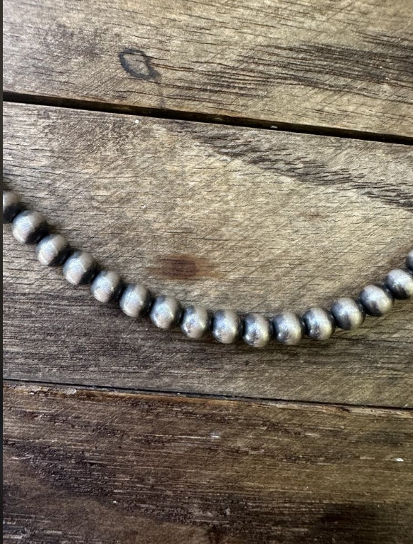 8 mm 18 inch Sterling Silver Necklace