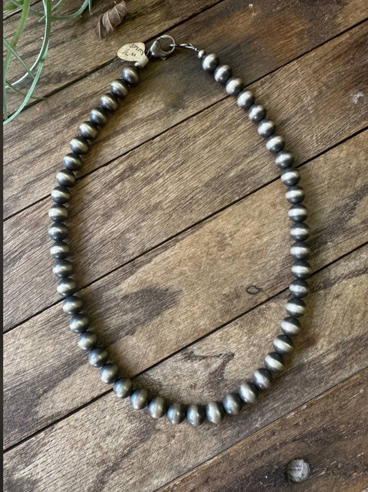 8 mm Sterling Silver Pearls 16"