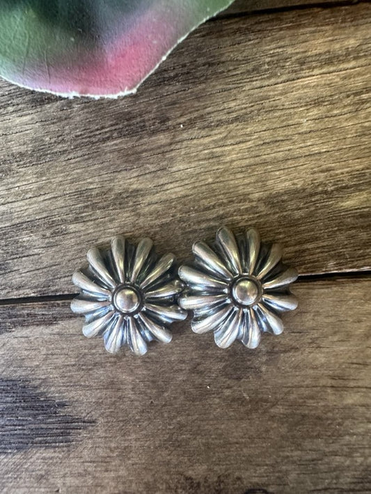 Sterling Silver Flower Earrings