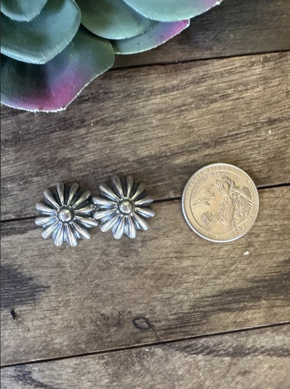 Sterling Silver Flower Earrings