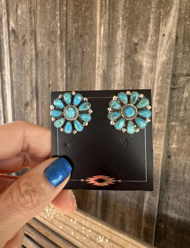Tee Wms Cluster Earrings Blue