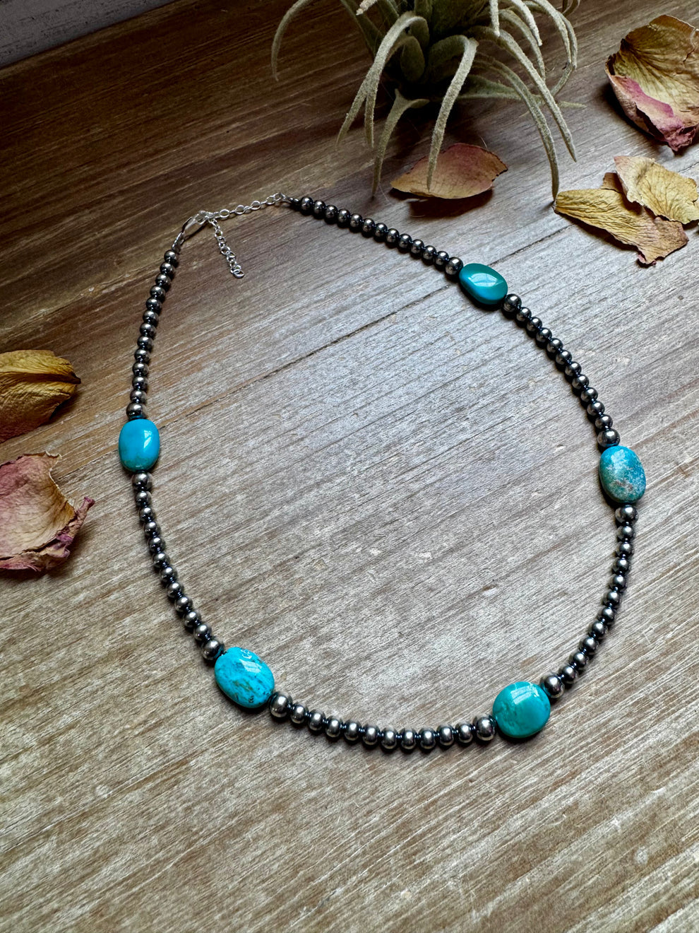 15-Inch Turquoise Necklace with 4mm & 5 mm beads